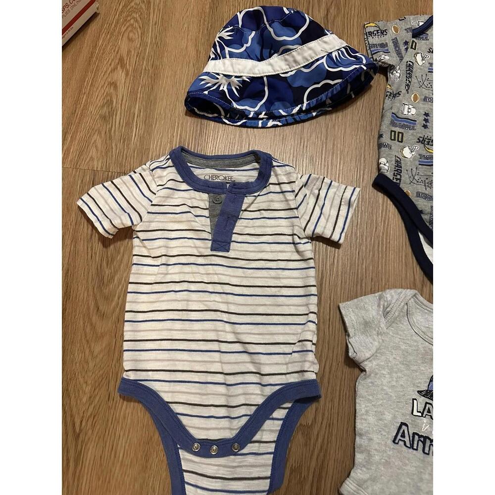 Lot Of Baby Boy Clothes 3-6 Months Grey/Blue Clothes Chargers Cherokee Duck.duck - Picture 2 of 5